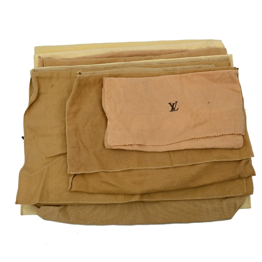 Louis Vuitton Set of 10 Authentic Cotton Dust Bags Brown Beige: Louis Vuitton Set of 10 Authentic Cotton Dust Bags Brown Beige This set of 10 authentic Louis Vuitton dust bags offers practical protection for your luxury items. Crafted from 100% cotton, these bags 