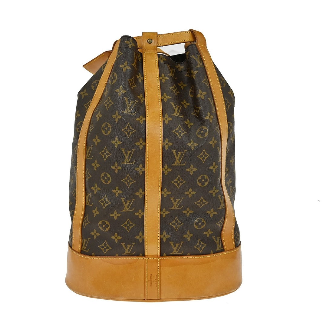 Louis Vuitton Randonnee GM Monogram Canvas Drawstring Shoulder Bag M42244: Louis Vuitton Randonnee GM Monogram Canvas Drawstring Shoulder Bag M42244 This Louis Vuitton Randonnee GM drawstring shoulder bag features the iconic brown monogram canvas with leather accents. Design
