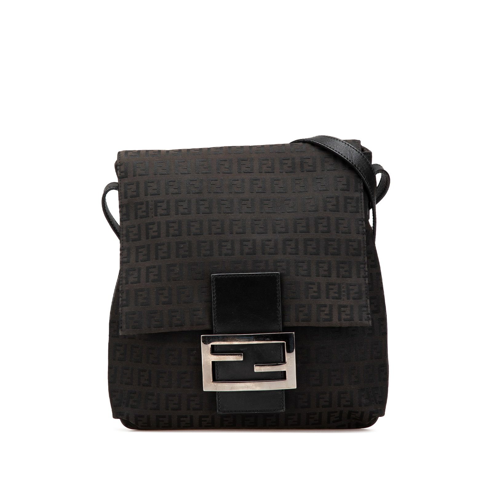 Fendi Zucchino Canvas Crossbody Bag Black Italy: Fendi Zucchino Canvas Crossbody Bag Black Italy This Fendi Zucchino Canvas Crossbody bag is a stylish accessory crafted from durable canvas material. It features an adjustable flat leather strap for c