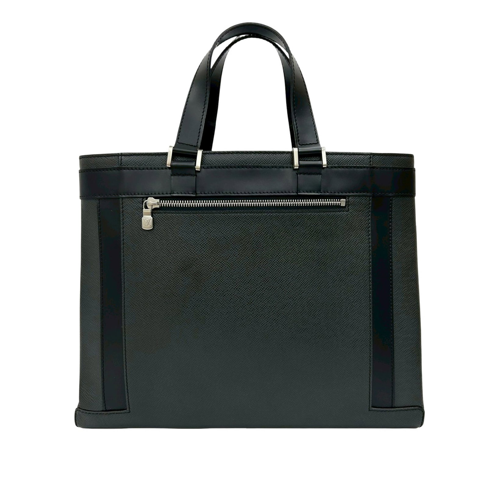 Louis Vuitton Kasbek PM Black Taiga Leather Tote with Exterior Pockets (1 of 9)