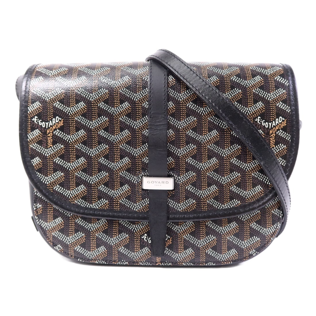 Belvedere PM Shoulder Bag by Goyard Brown Goyardine Canvas Silver Hardware (1 of 18)