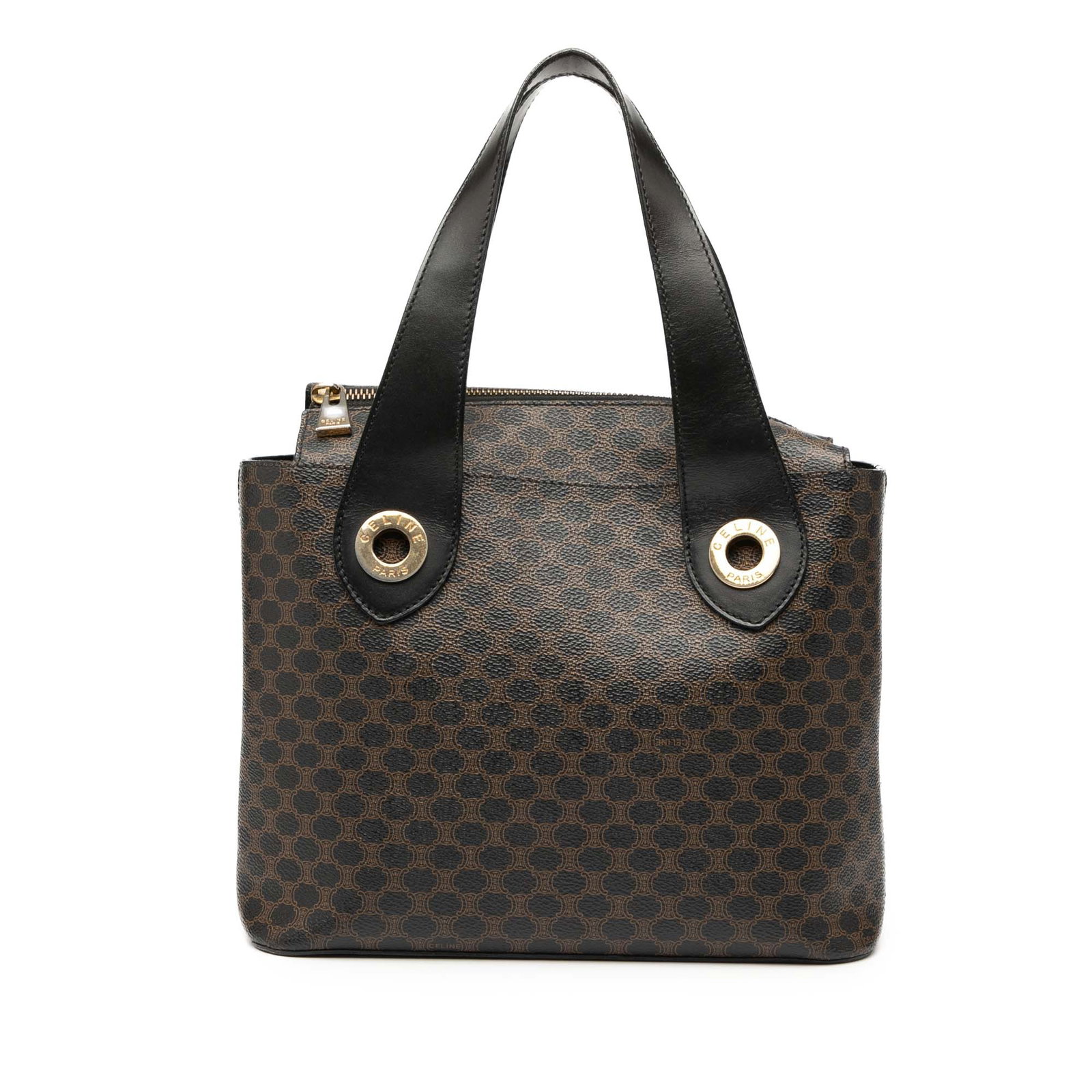 Celine Macadam Coated Canvas Handbag Brown Italy (1 of 7)