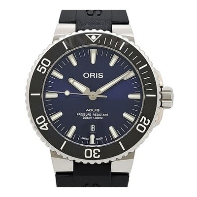 Oris Aquis Date Automatic Navy Dial Men's Watch 01 733 7730 4135: Oris Aquis Date Automatic Navy Dial Men's Watch 01 733 7730 4135 This Oris Aquis Date men's watch features a stainless steel case with a navy dial and a rubber and stainless steel band. The watch is e