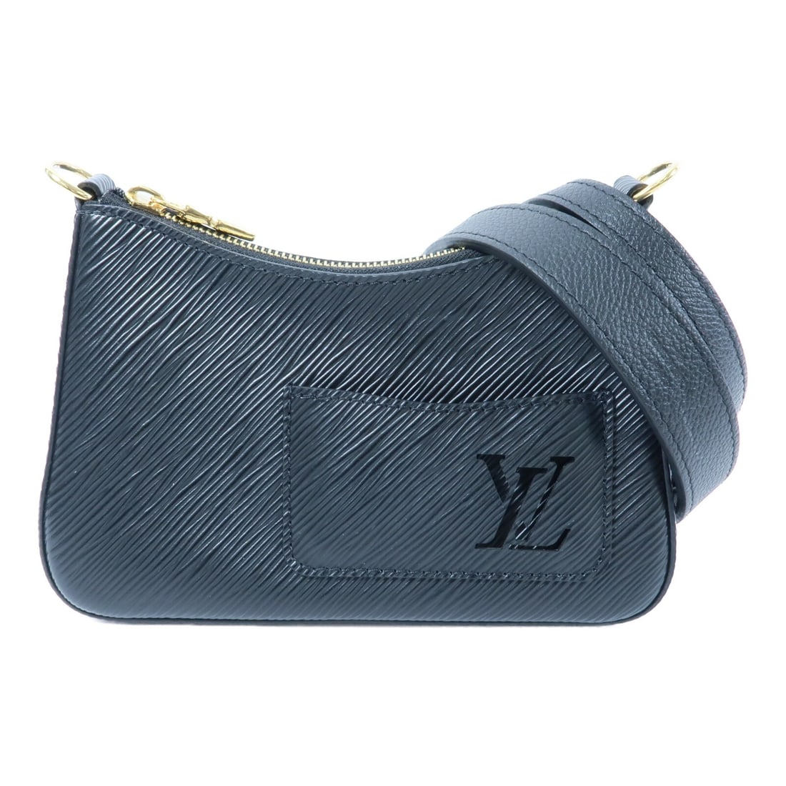 Louis Vuitton Marellini Epi Black 2 Way Shoulder Bag GHW M13099: Louis Vuitton Marellini Epi Black 2 Way Shoulder Bag GHW M13099 This Louis Vuitton Marellini 2 Way Shoulder Bag features a sleek black Epi leather exterior crafted from calfskin. Designed for versatil