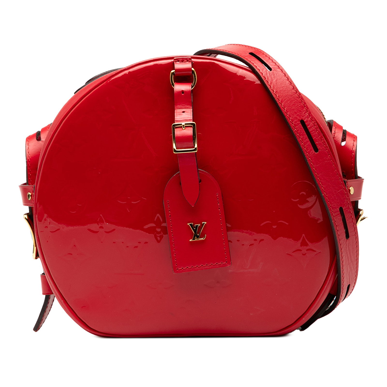 Louis Vuitton Monogram Vernis Boite Chapeau Souple PM Red Leather Bag: Louis Vuitton Monogram Vernis Boite Chapeau Souple PM Red Leather Bag The Louis Vuitton Monogram Vernis Boite Chapeau Souple PM is a chic and stylish handbag crafted from luxurious vernis leather in a