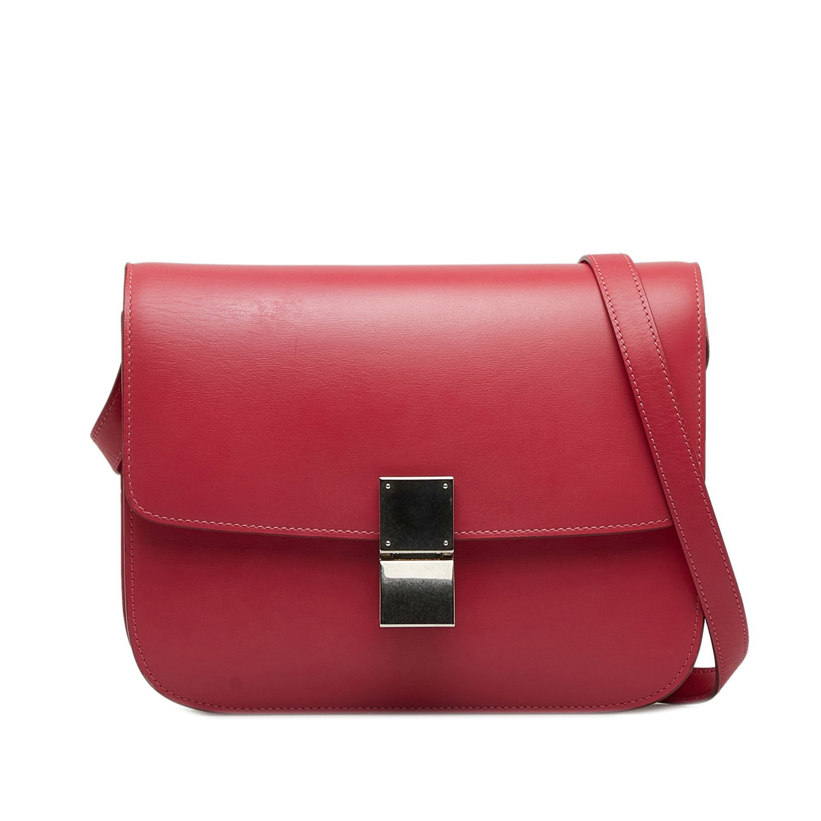 Celine Medium Calfskin Classic Box Pink Leather Handbag: Celine Medium Calfskin Classic Box Pink Leather Handbag The Celine Medium Calfskin Classic Box is a stylish handbag crafted from high-quality leather, featuring a classic design that is both functiona