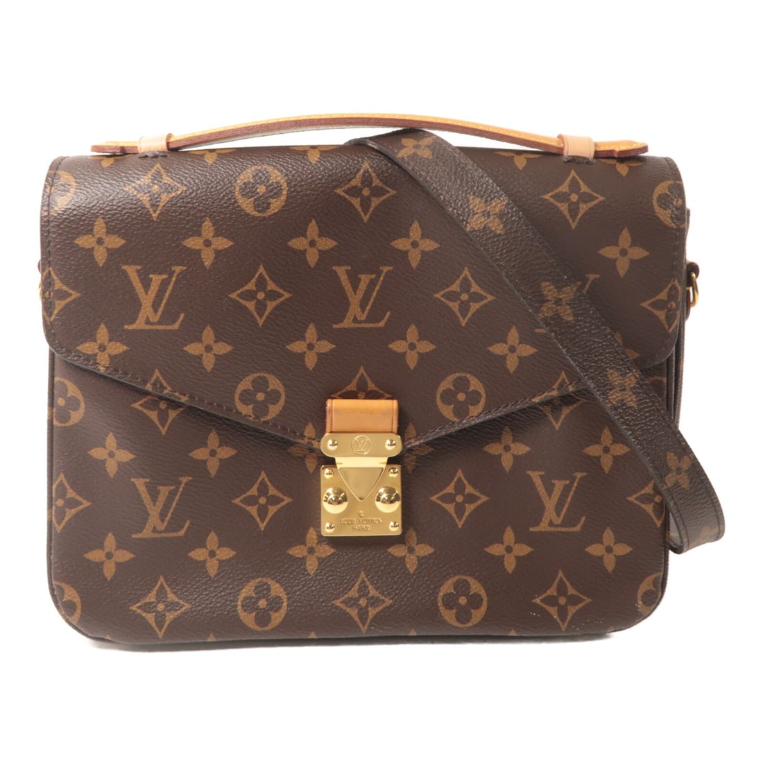 Louis Vuitton Pochette Metis MM Monogram Brown 2 Way Shoulder Bag: Louis Vuitton Pochette Metis MM Monogram Brown 2 Way Shoulder Bag This Louis Vuitton Pochette Metis MM is a versatile 2-way shoulder bag crafted from durable PVC coated canvas in the signature monogra