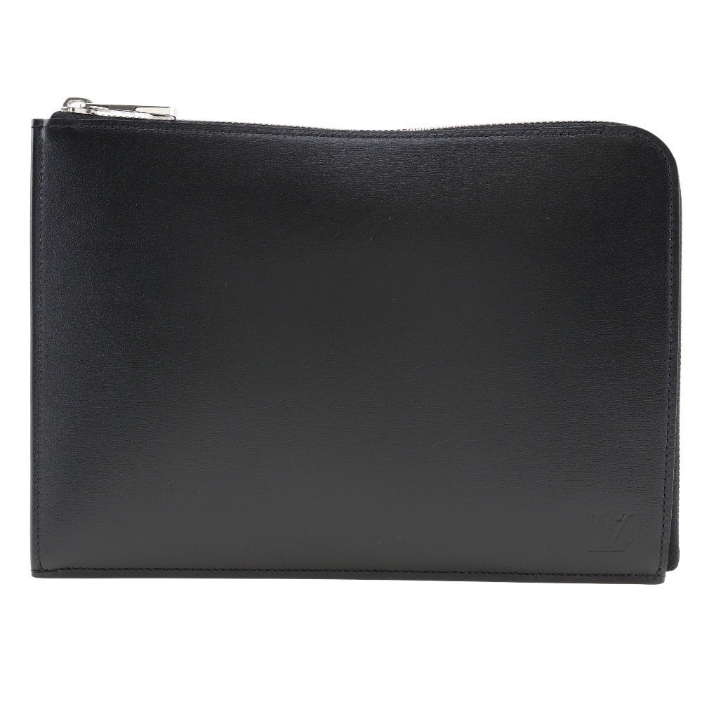 Louis Vuitton Unisex Black Leather Pochette Jour Bag 24cm: Louis Vuitton Unisex Black Leather Pochette Jour Bag 24cm Louis Vuitton Pochette Jour Nomade is a unisex leather clutch in black, crafted in France. The bag features a sleek, compact design suitable