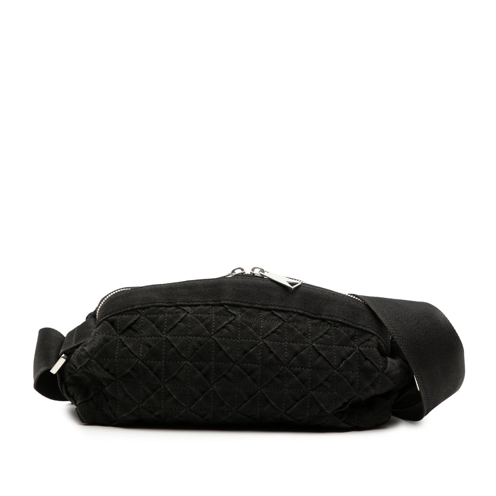 Bottega Veneta Intrecciato Canvas Crossbody Belt Bag with Webbing Strap: Bottega Veneta Intrecciato Canvas Crossbody Belt Bag with Webbing Strap This Bottega Veneta crossbody belt bag features the signature Intrecciato woven canvas design, an adjustable flat strap, and a t
