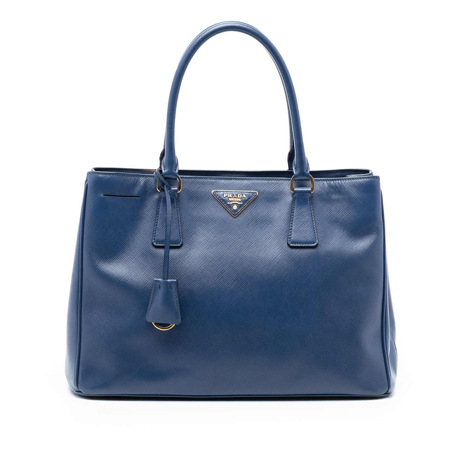 Prada Galleria Saffiano Leather Medium Blue Satchel with Shoulder Strap (1 of 6)