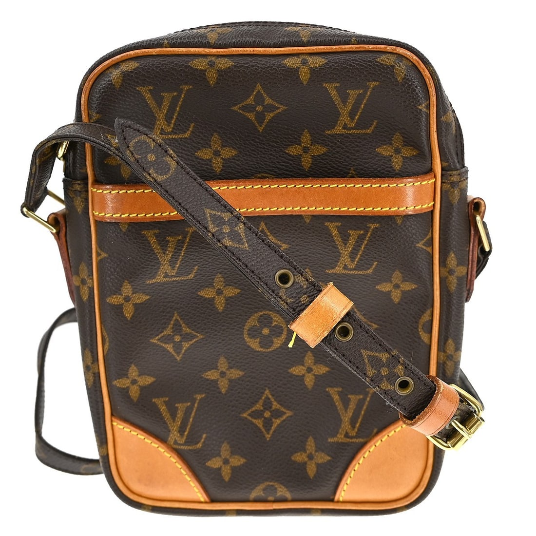 Louis Vuitton Danube Monogram Crossbody Bag M45266 Brown Leather Canvas (1 of 15)