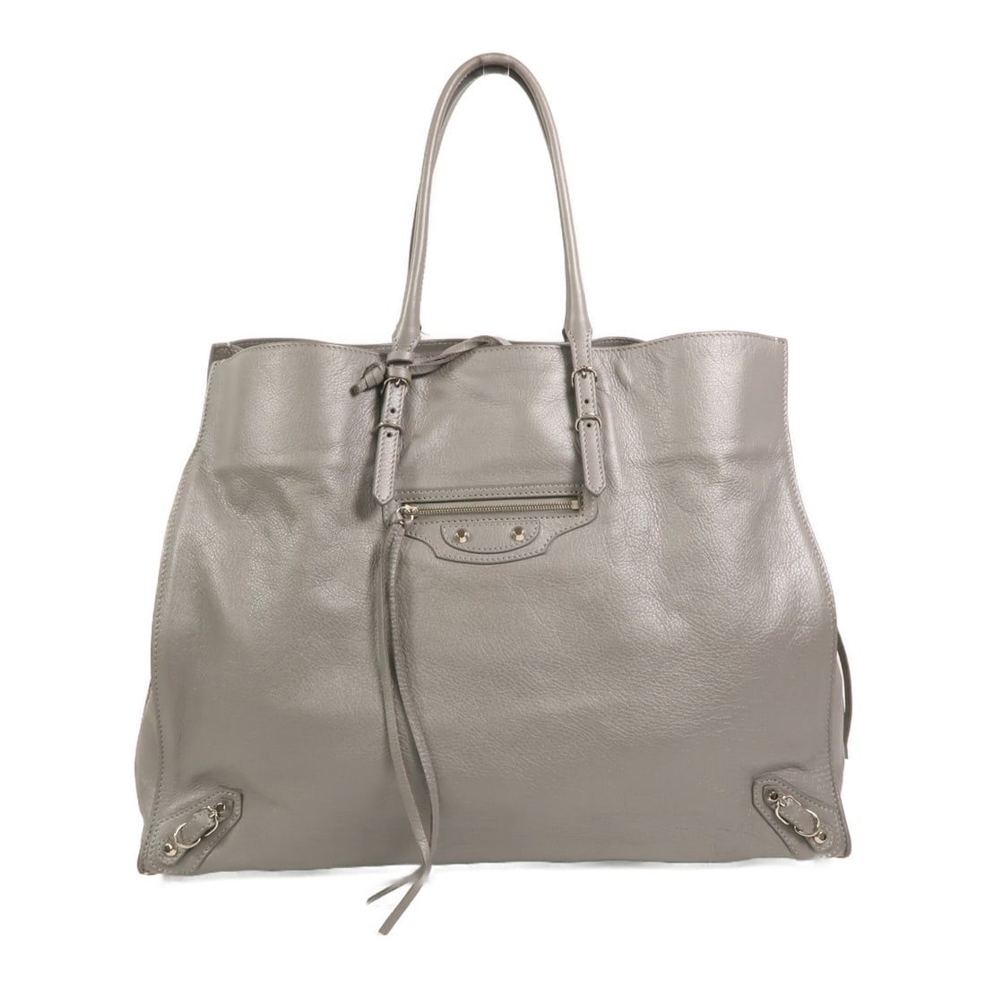 Balenciaga Papier A4 silver calfskin tote bag 357331: Balenciaga Papier A4 silver calfskin tote bag 357331 This Balenciaga Papier A4 tote bag is crafted from silver calfskin leather, offering a sophisticated and modern look. Designed for women, the bag f
