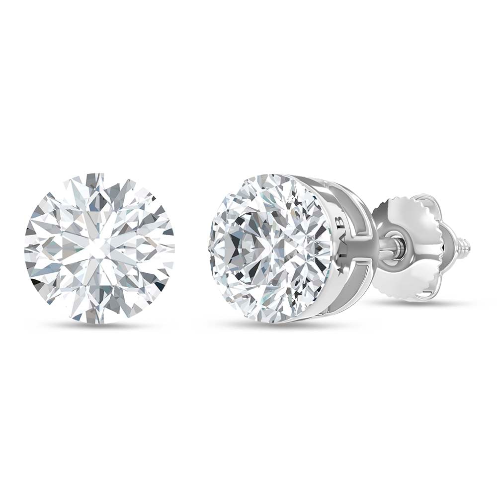14K White Gold Lab Grown Diamond 2 Ct.Tw. Float Invisible Stud Earrings (1 of 3)
