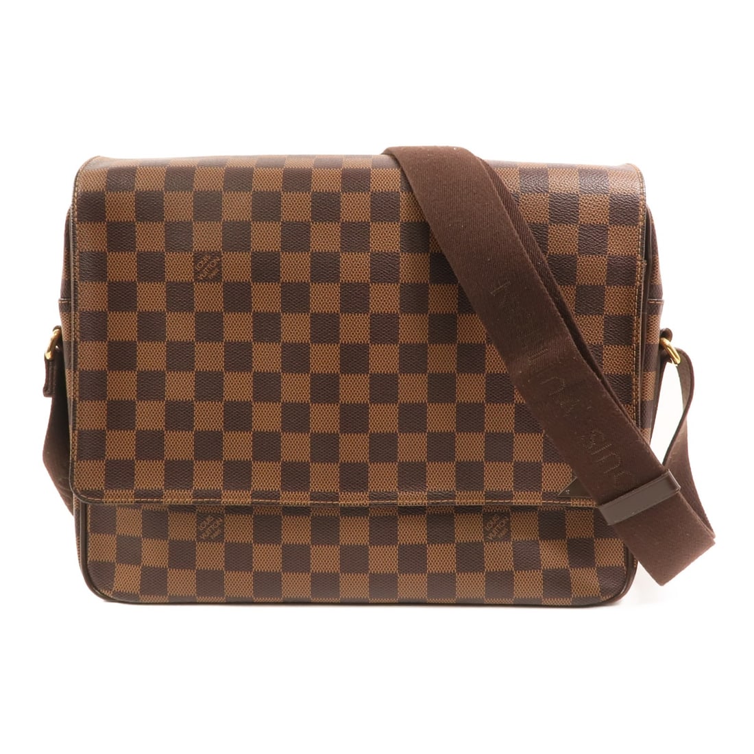 Louis Vuitton Shelton MM Damier Brown Shoulder Bag with Gold Hardware (1 of 16)