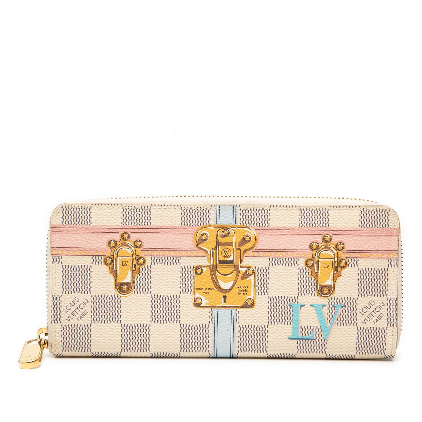 Louis Vuitton Damier Azur Summer Trunks Zippy Long Wallet Spain (1 of 8)