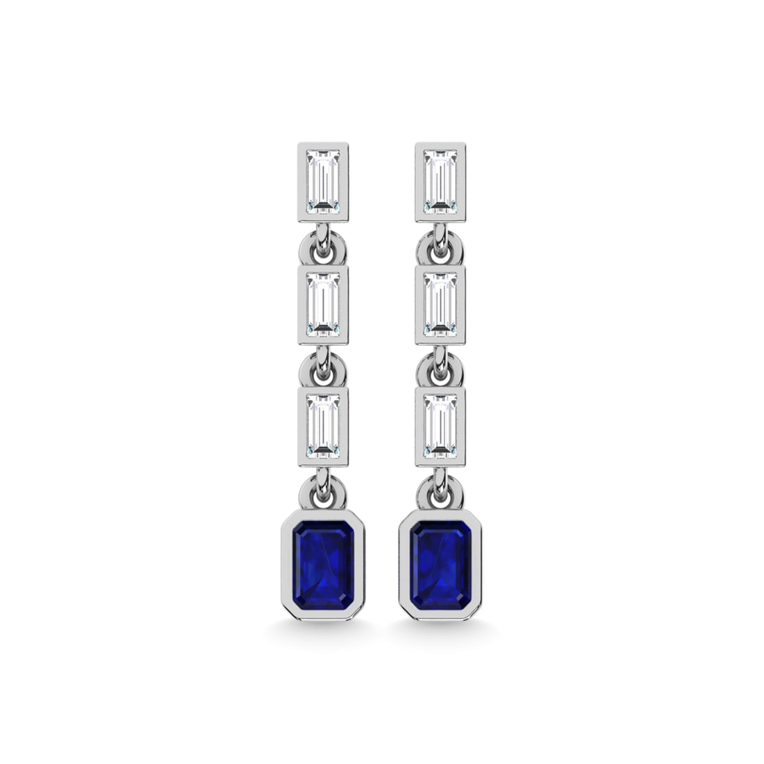 14K White Gold Blue Sapphire and Diamond 1 Ct.Tw. Fashion Earrings: 14K White Gold Blue Sapphire and Diamond 1 Ct.Tw. Fashion Earrings Stone Color: G-h Stone Clarity: I1 This item may take 2-5 weeks for shipping. PLEASE NOTE: Framed, Large, or heavy items do not have 
