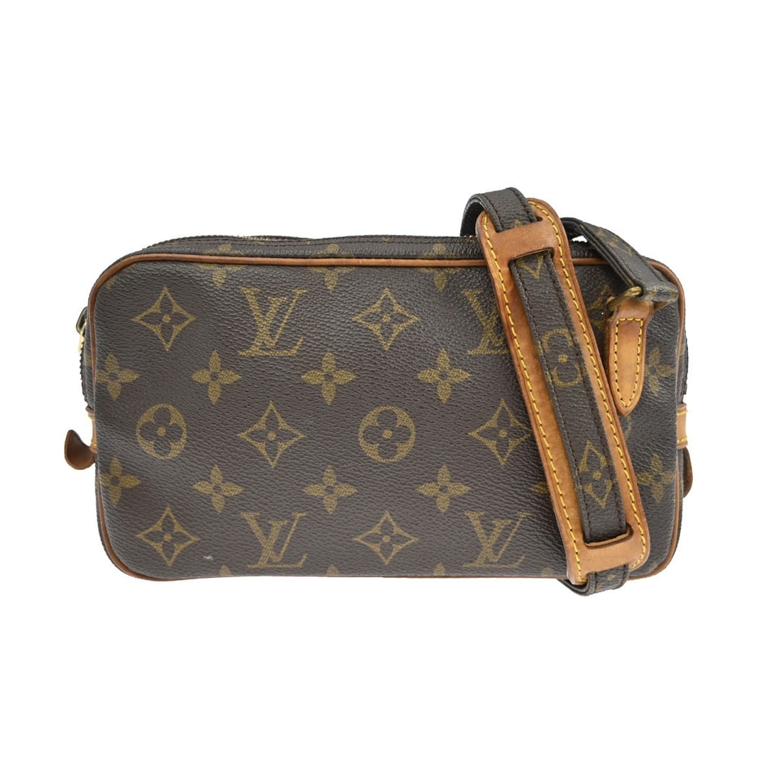 Louis Vuitton Monogram Marly Bandouliere Mini Leather Crossbody Bag Brown: Louis Vuitton Monogram Marly Bandouliere Mini Leather Crossbody Bag Brown This Louis Vuitton Marly Bandouliere shoulder bag features the signature Monogram pattern on brown leather with a canvas-lined