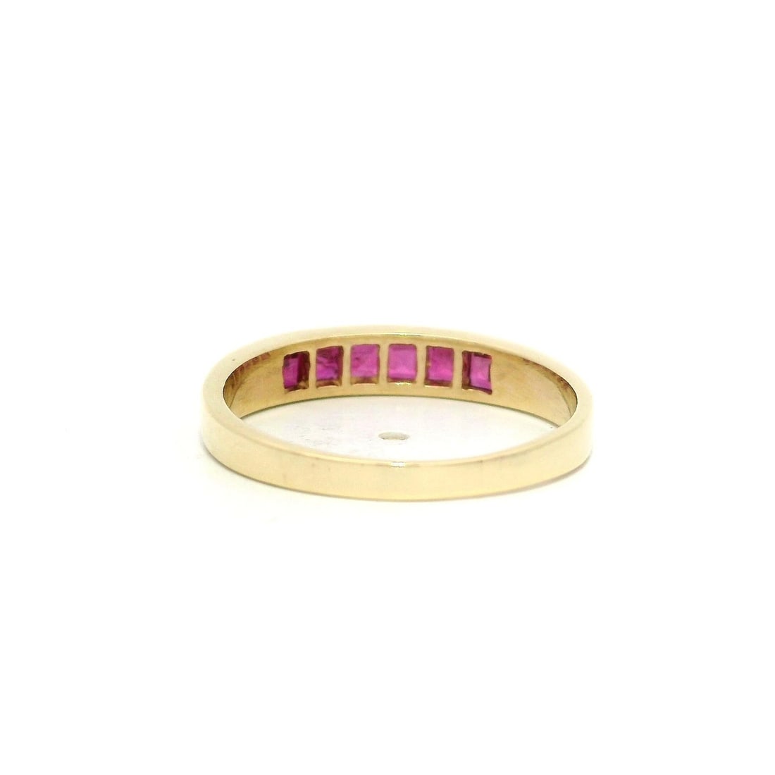 14k Yellow Gold Ruby Channel Set Stackable Band Ring 0.60ctw - 5