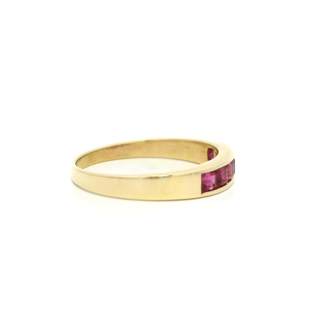 14k Yellow Gold Ruby Channel Set Stackable Band Ring 0.60ctw - 6