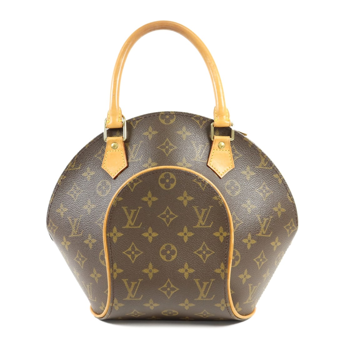 LOUIS VUITTON Ellipse MM Handbag M51126 Monogram Brown GHW: LOUIS VUITTON Ellipse MM Handbag M51126 Monogram Brown GHW This Louis Vuitton Ellipse MM Handbag (M51126) showcases the brand's iconic monogram pattern on durable PVC coated canvas. The exterior featu