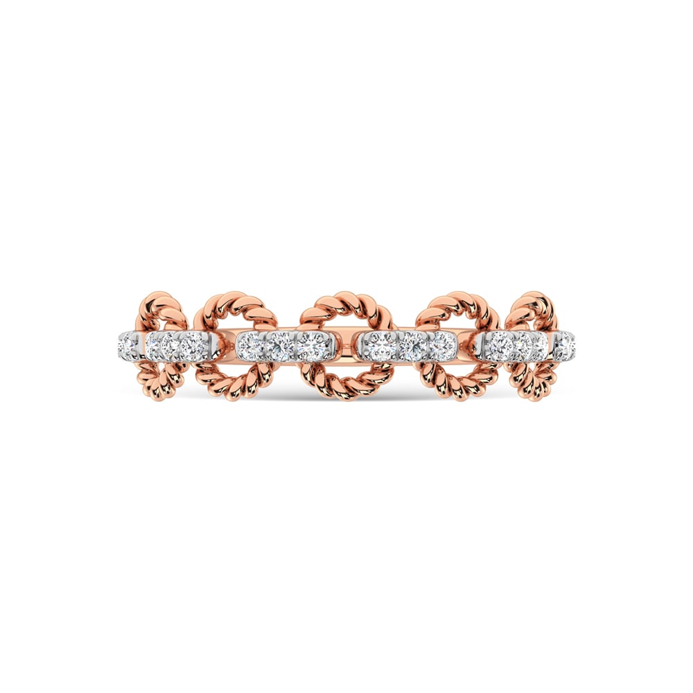 14K Rose Gold Diamond 1/6 Ct.Tw. Stackable Ring - 2
