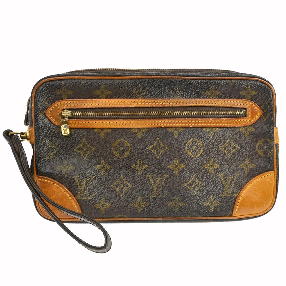 Louis Vuitton Marly Dragonne GM Monogram Leather Clutch Bag M51825: Louis Vuitton Marly Dragonne GM Monogram Leather Clutch Bag M51825 This Louis Vuitton Marly Dragonne GM clutch bag features the iconic monogram pattern and is crafted from brown leather. Designed for 