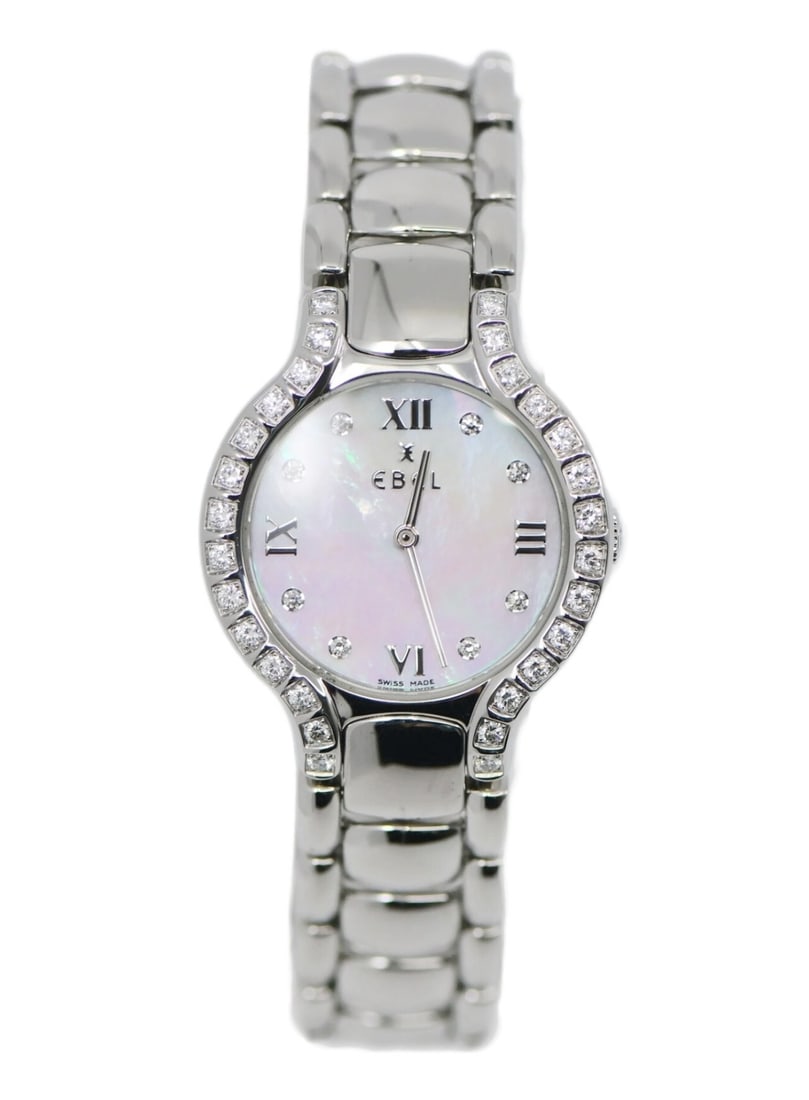 EBEL Beluga women27s diamond marker quartz wristwatch with box and papers: EBEL Beluga women27s diamond marker quartz wristwatch with box and papers This Ebel Beluga Diamond Stainless Steel Watch, reference E9157428, features a polished stainless steel case and bracelet with