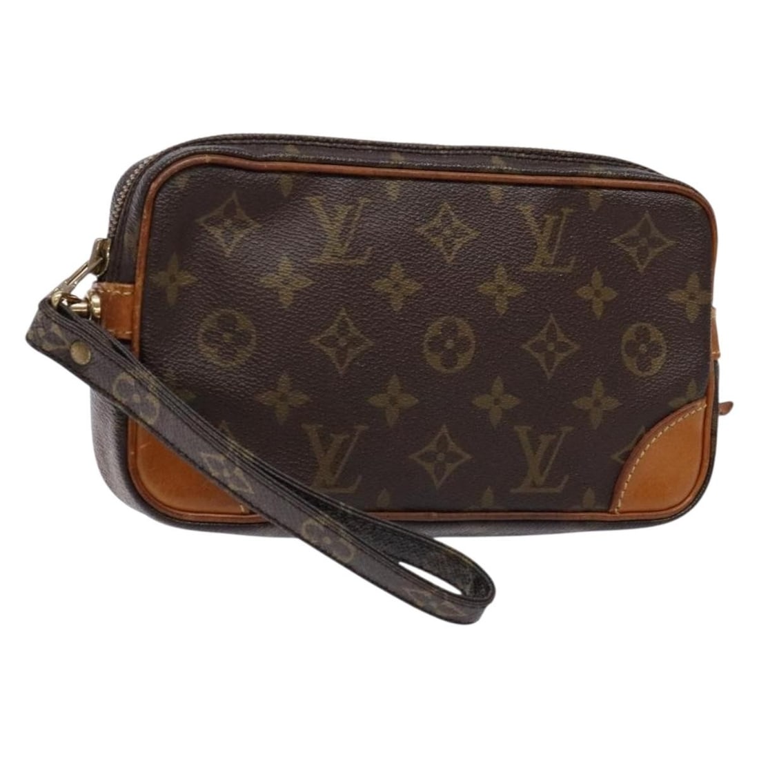 Marly Dragonne Monogram Canvas Clutch by Louis Vuitton: Marly Dragonne Monogram Canvas Clutch by Louis Vuitton The Louis Vuitton Marly Dragonne Clutch is crafted from monogram canvas in a classic brown color. Designed for women, this clutch features a prac