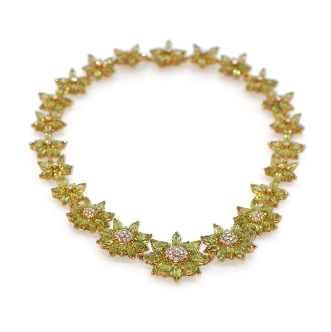 Asprey 18K Yellow Gold Diamond Choker Necklace 16 Inch Authentic (1 of 3)