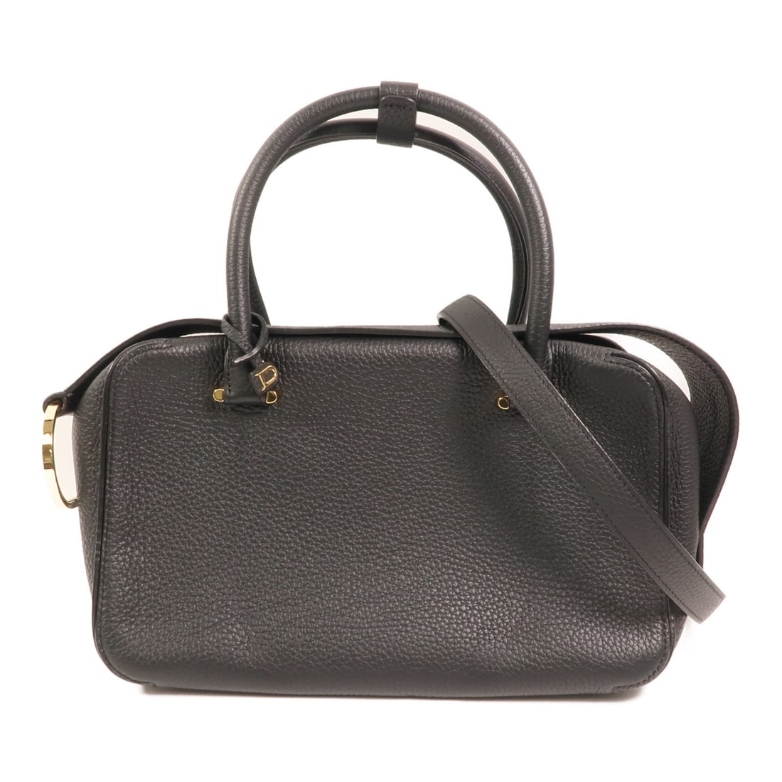 Delvaux Cool Box MM Black Calfskin Leather Shoulder Bag with Gold Hardware (1 of 14)