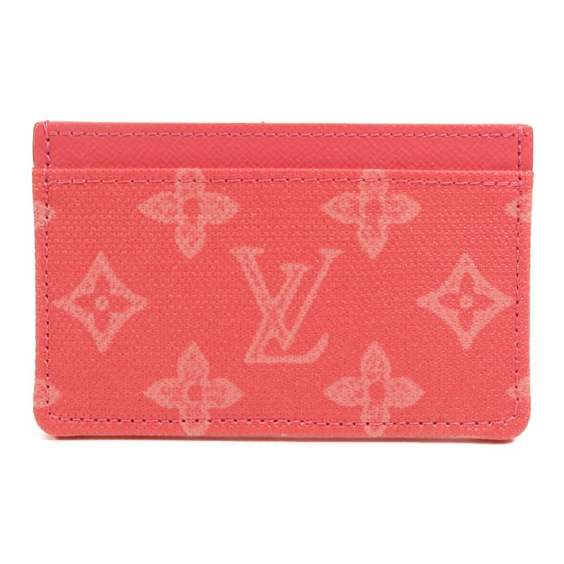 Louis Vuitton Monogram Origine Pink PVC Canvas Card Holder M27754: Louis Vuitton Monogram Origine Pink PVC Canvas Card Holder M27754 This Louis Vuitton card case features the iconic Monogram Origine pattern in pink. Crafted from durable PVC coated canvas, it is desig