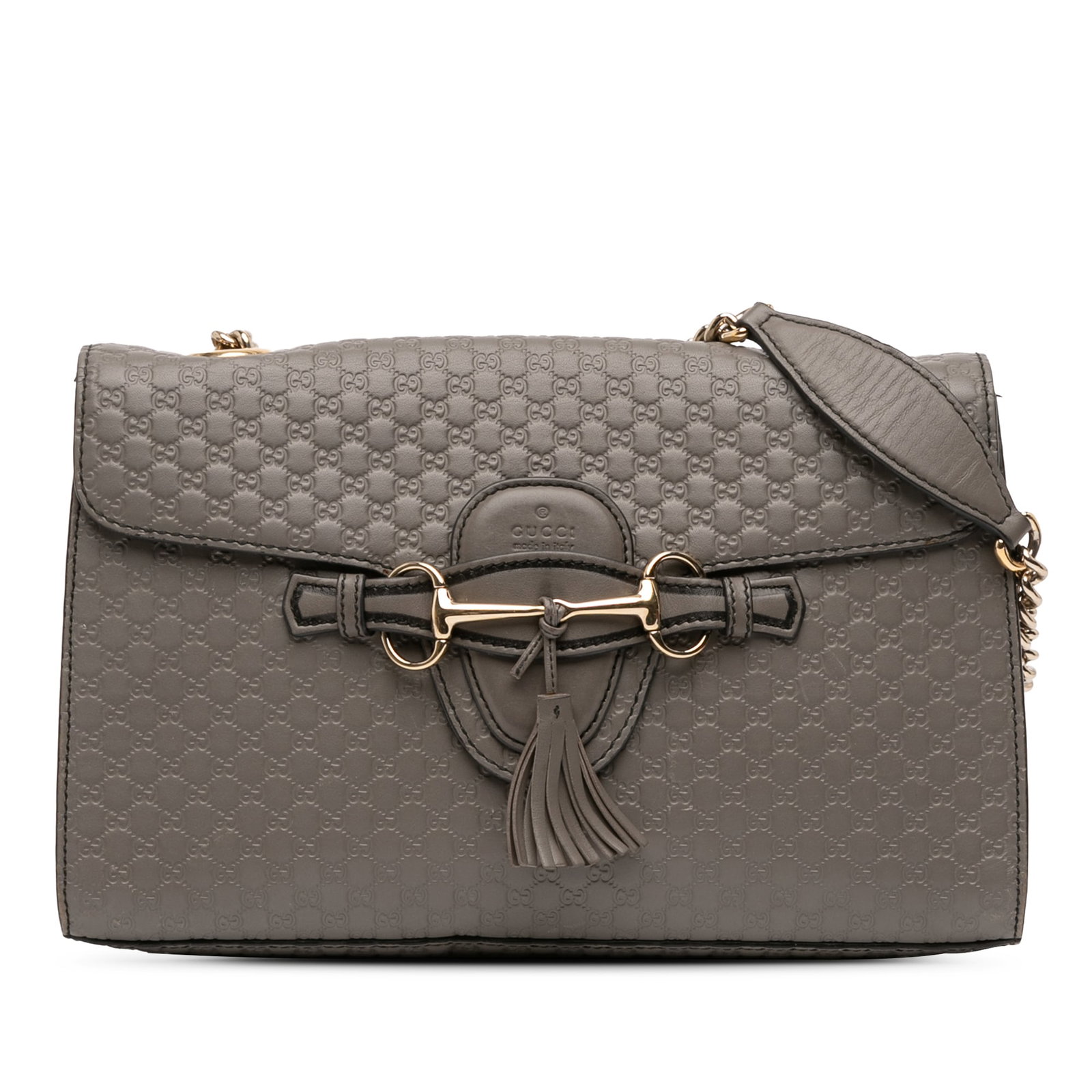 Gucci Emily Microguccissima Medium Embossed Leather Shoulder Bag Brown (1 of 12)