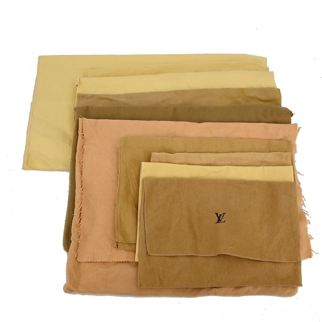 Set of 10 Louis Vuitton Brown Beige Cotton Dust Bags: Set of 10 Louis Vuitton Brown Beige Cotton Dust Bags This is a set of 10 authentic Louis Vuitton dust bags crafted from 100% cotton in brown and beige tones. Suitable for unisex use, these dust bags a