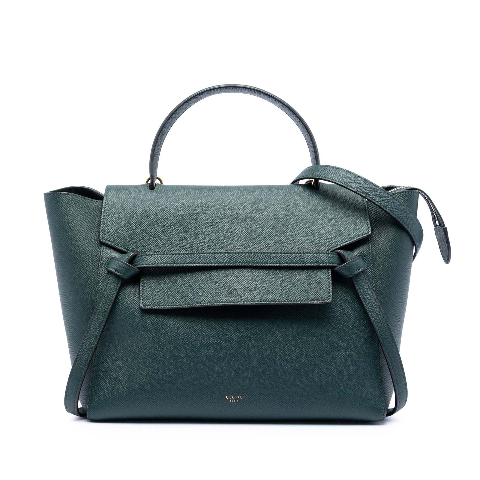 Celine Mini Belt Bag in Grained Calfskin Leather Green (1 of 8)