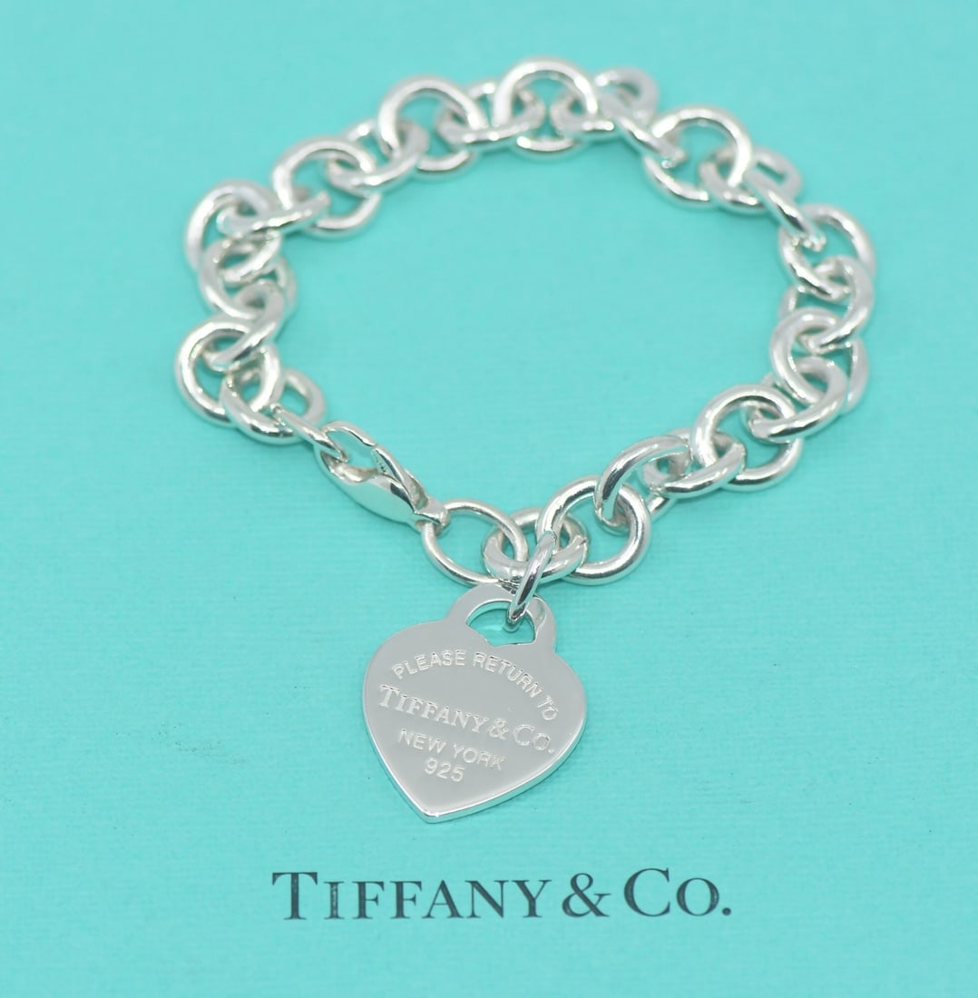 Tiffany & Co Return to Tiffany Sterling Silver Charm Bracelet 7 Inches (1 of 3)
