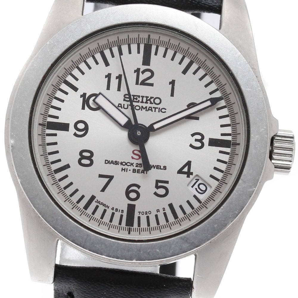 Seiko Mechasus Hi-Beat Date Automatic Stainless Steel Wristwatch: Seiko Mechasus Hi-Beat Date Automatic Stainless Steel Wristwatch This SEIKO Mechasus Hi-Beat Date wristwatch, model SCFF003/4S15-7020, is a unisex timepiece crafted in Japan. It features a stainless s