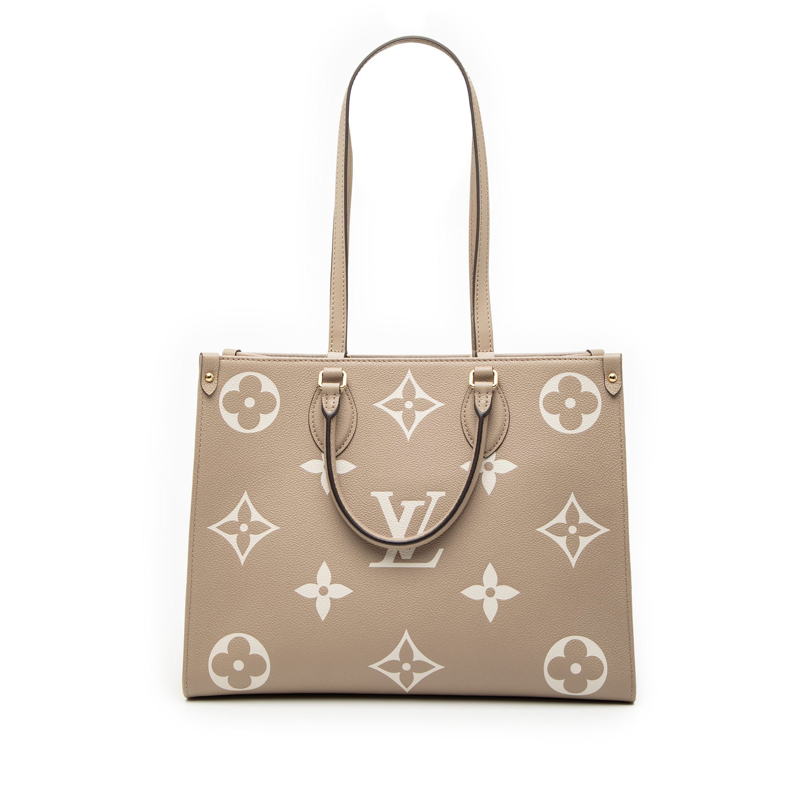 Louis Vuitton Onthego MM Tote Bicolor Monogram Empreinte Leather Beige (1 of 6)
