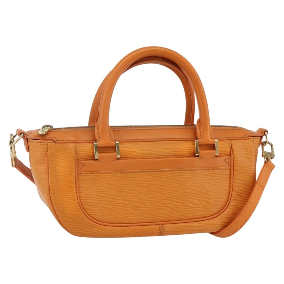 Orange Louis Vuitton Epi Danura PM Leather Handbag 33cm: Orange Louis Vuitton Epi Danura PM Leather Handbag 33cm This Louis Vuitton Danura PM handbag features a vibrant orange Epi leather exterior with a spacious and functional design. It includes a shoulde