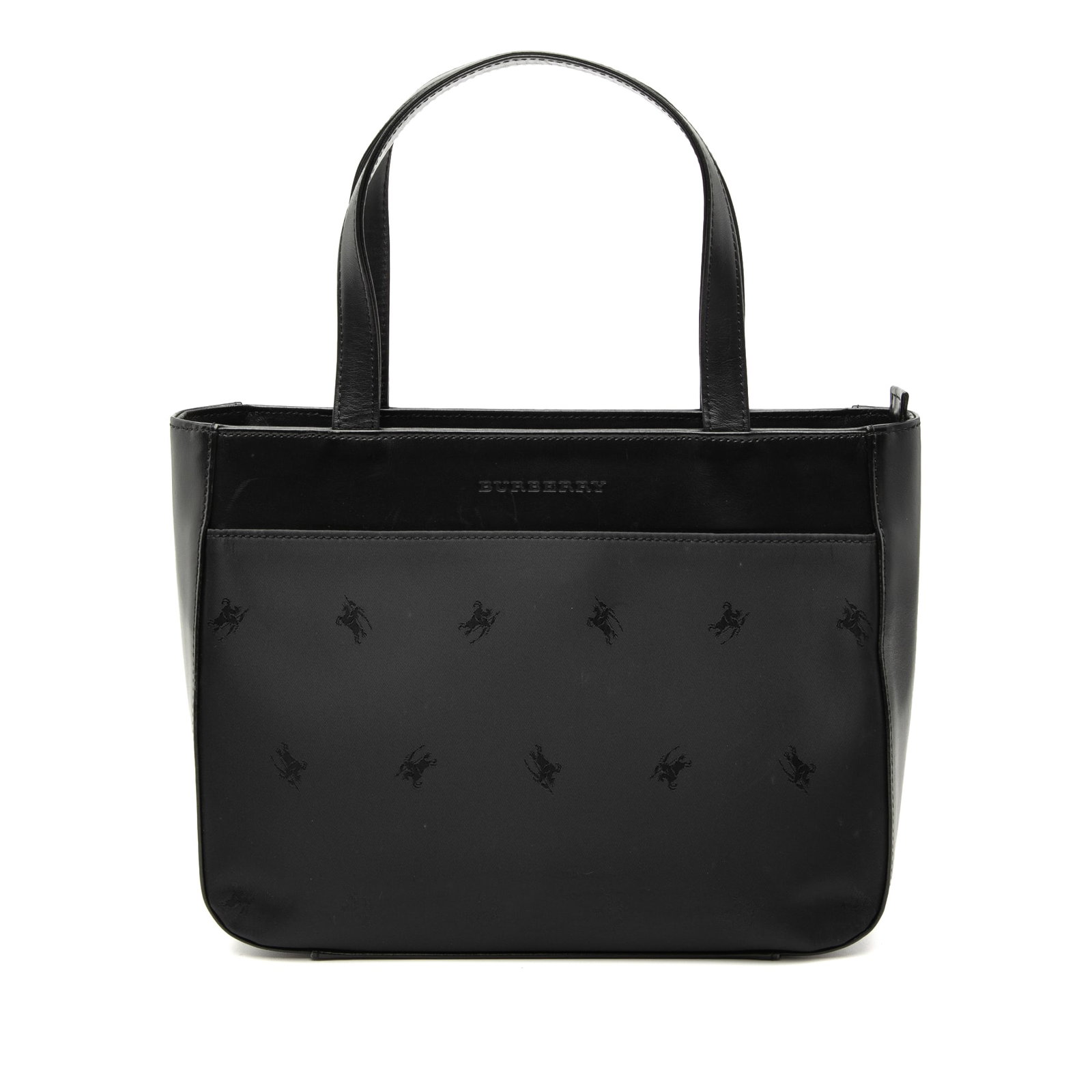 Burberry Black Nylon Tote with Leather Accents and Top Zip Closure (1 of 6)