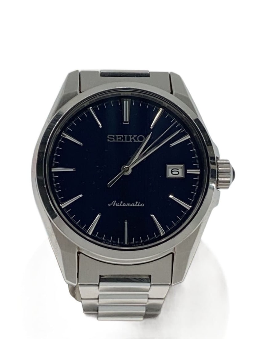Seiko Presage Navy Stainless Steel Men's Wristwatch: Seiko Presage Navy Stainless Steel Men's Wristwatch This Seiko Presage 6R15-03S0 men's wristwatch features a navy dial and a durable stainless steel case and bracelet. Made in Japan, this pre-owned ti