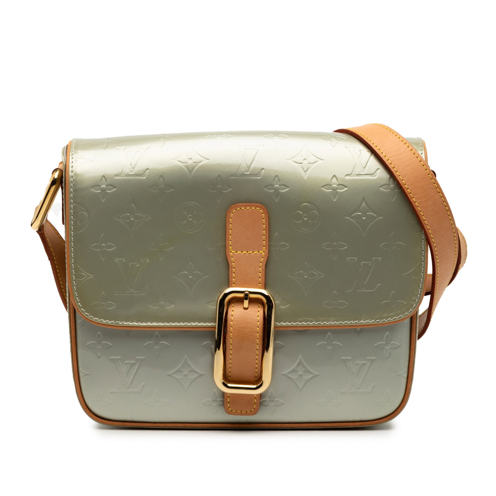 Louis Vuitton Christie GM Shoulder Bag in Monogram Vernis Leather: Louis Vuitton Christie GM Shoulder Bag in Monogram Vernis Leather This Louis Vuitton Monogram Vernis Christie GM features a monogram vernis leather body, a flat vachetta leather strap, a front flap wi