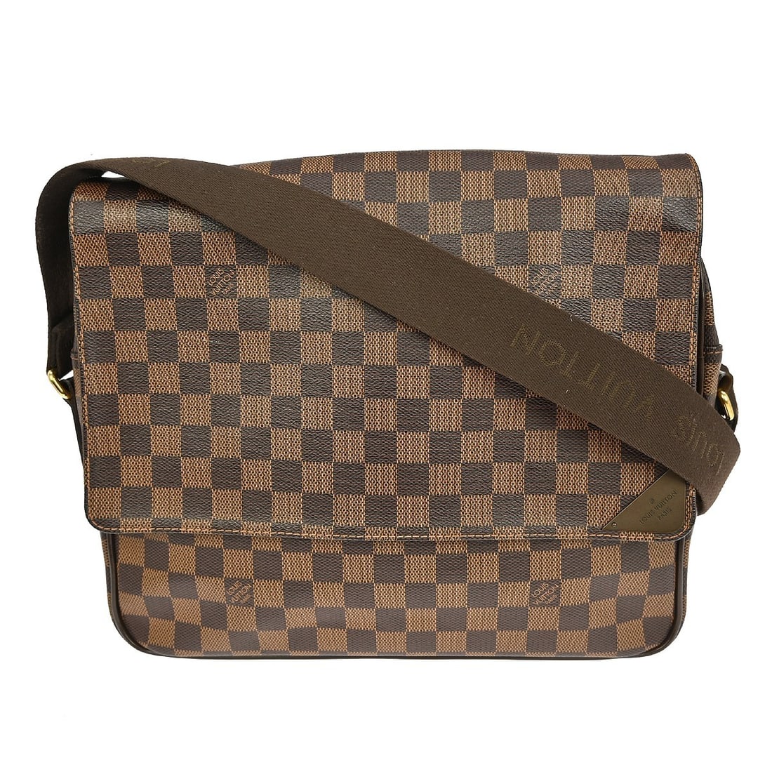 Shelton Messenger Brown Canvas Shoulder Bag by Louis Vuitton: Shelton Messenger Brown Canvas Shoulder Bag by Louis Vuitton The Louis Vuitton Shelton Messenger Bag features the iconic Damier canvas in brown, designed for women. This bag includes leather accents a