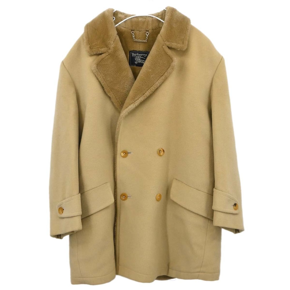 Burberrys Women's Beige Wool Overcoat Size Large (1 of 18)