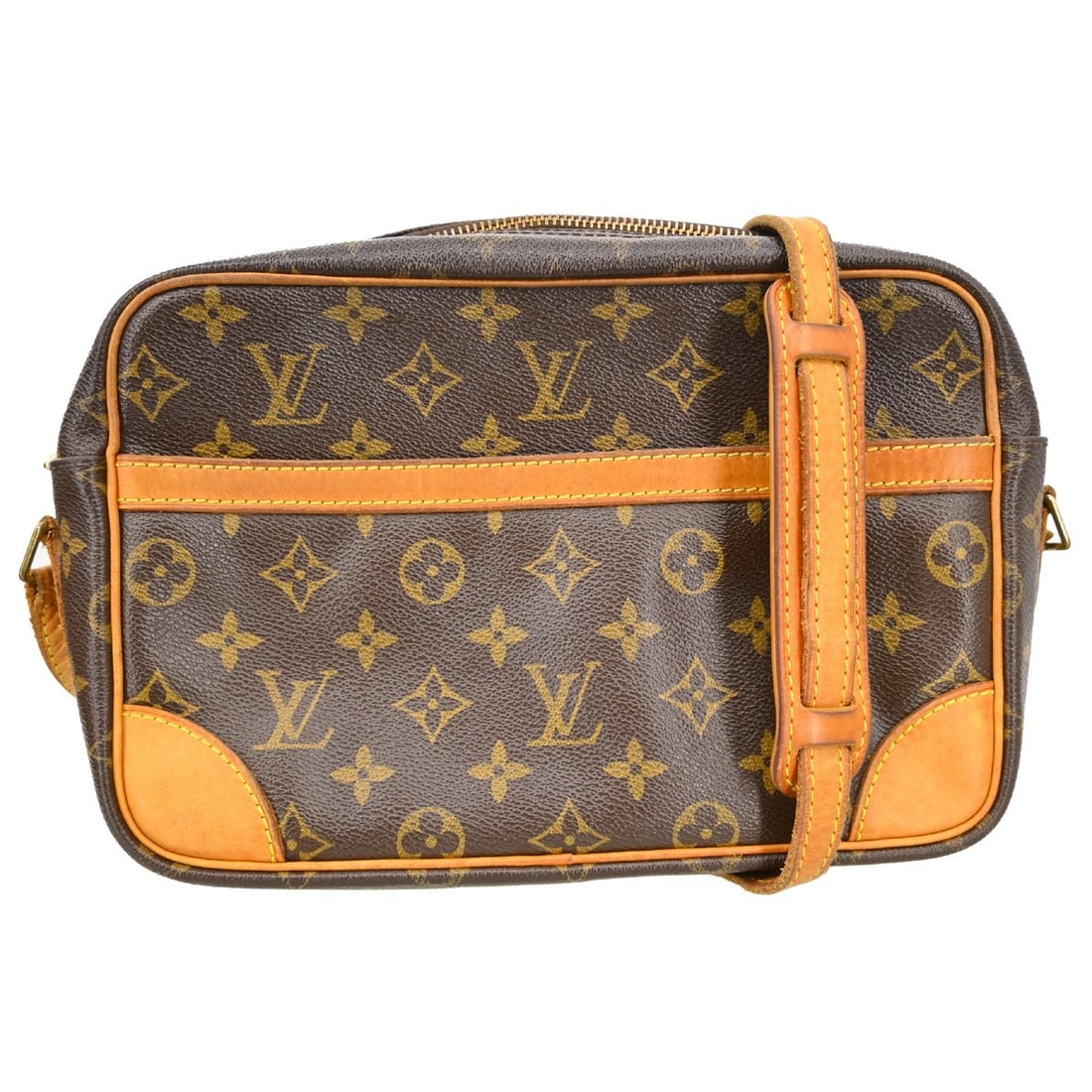 Trocadero Shoulder Bag by Louis Vuitton in Monogram Canvas: Trocadero Shoulder Bag by Louis Vuitton in Monogram Canvas The Louis Vuitton Trocadero Handbag is crafted from signature brown monogram canvas and designed for unisex use. This vintage handbag feature