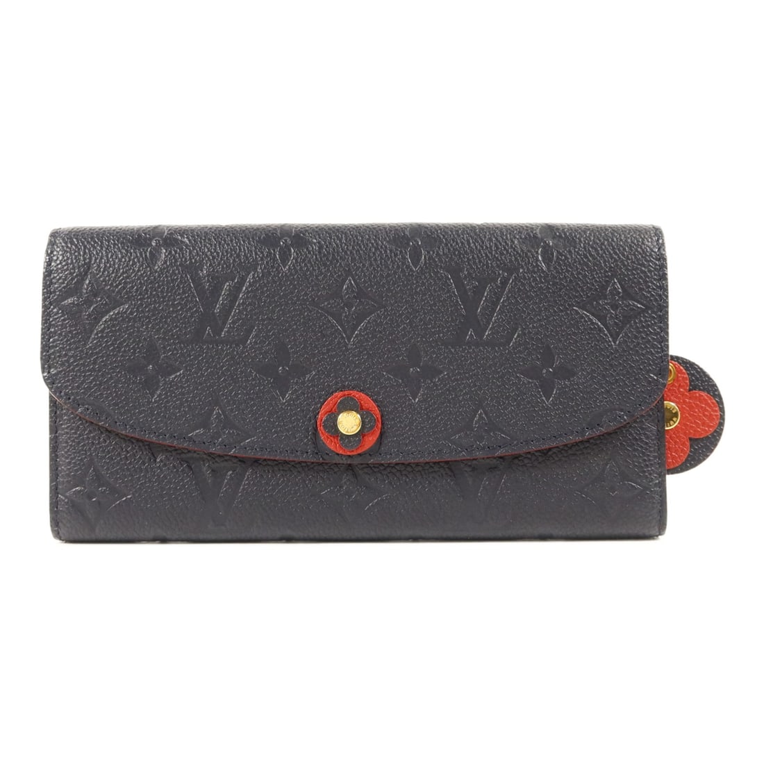 Louis Vuitton Blooming Flower Navy Calfskin Bifold Wallet Gold Hardware (1 of 15)