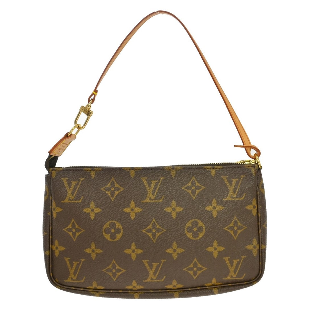 Louis Vuitton Monogram Pochette Accessoires Brown Canvas Pouch: Louis Vuitton Monogram Pochette Accessoires Brown Canvas Pouch This Louis Vuitton Pochette Accessoires handbag features the classic Monogram canvas leather exterior in brown. Designed as a small pouch