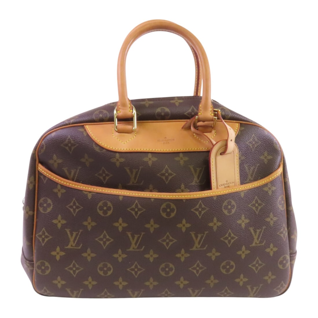 LOUIS VUITTON Deauville Handbag M47270 Monogram Brown GHW: LOUIS VUITTON Deauville Handbag M47270 Monogram Brown GHW This Louis Vuitton Deauville Handbag, model M47270, features a classic monogram design in a rich brown color. Crafted from durable PVC coated 