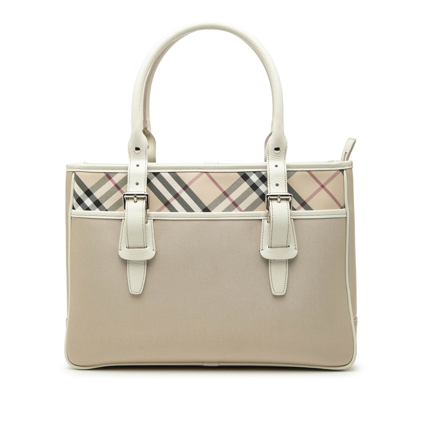 Burberry Nylon Handbag with Nova Check Pattern and Leather Trim (1 of 6)