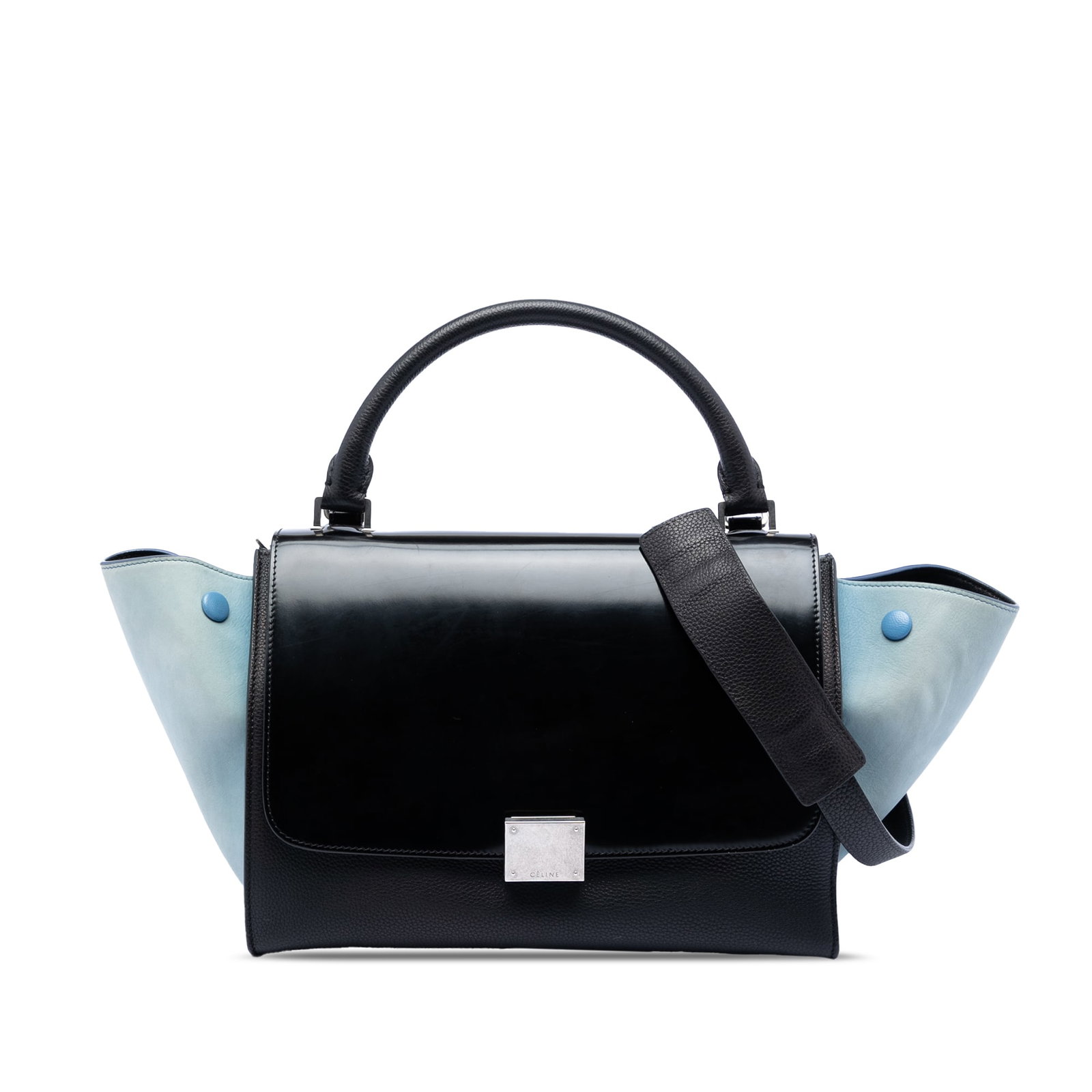 Celine Trapeze Small Bicolor Leather Satchel with Suede Side Panels (1 of 7)