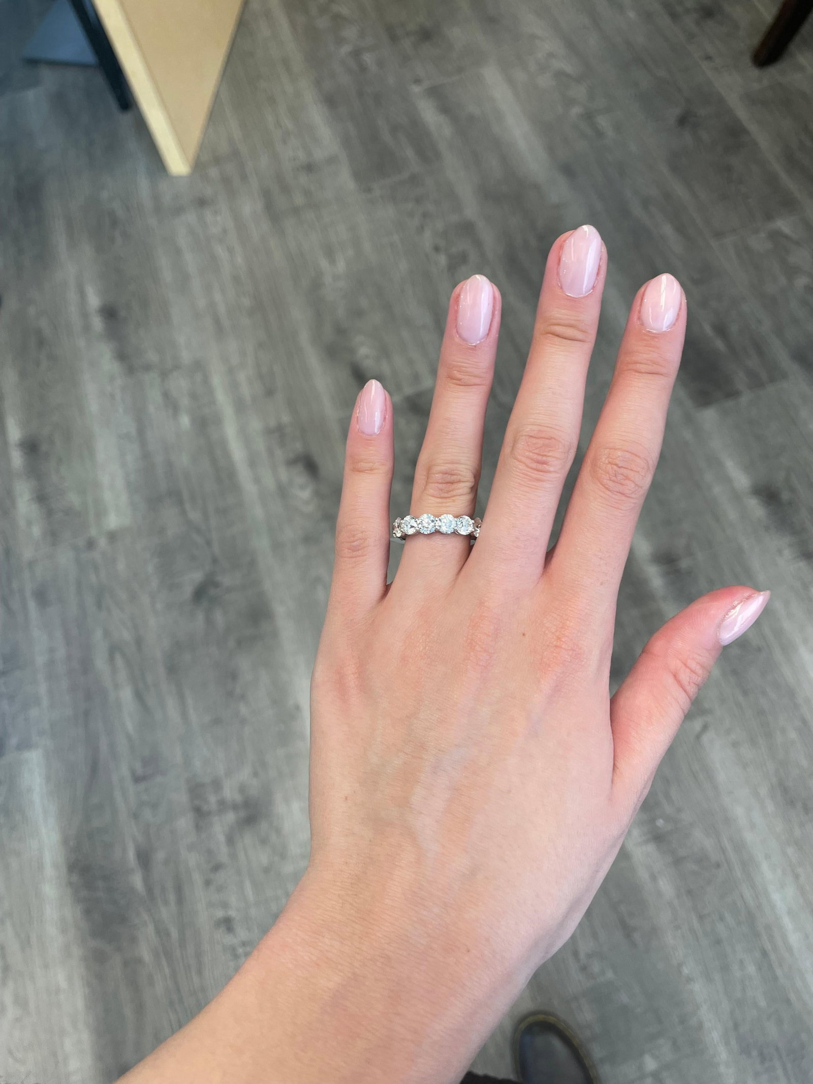 6.43ct Round Diamond Eternity Band 18k White Gold - 2